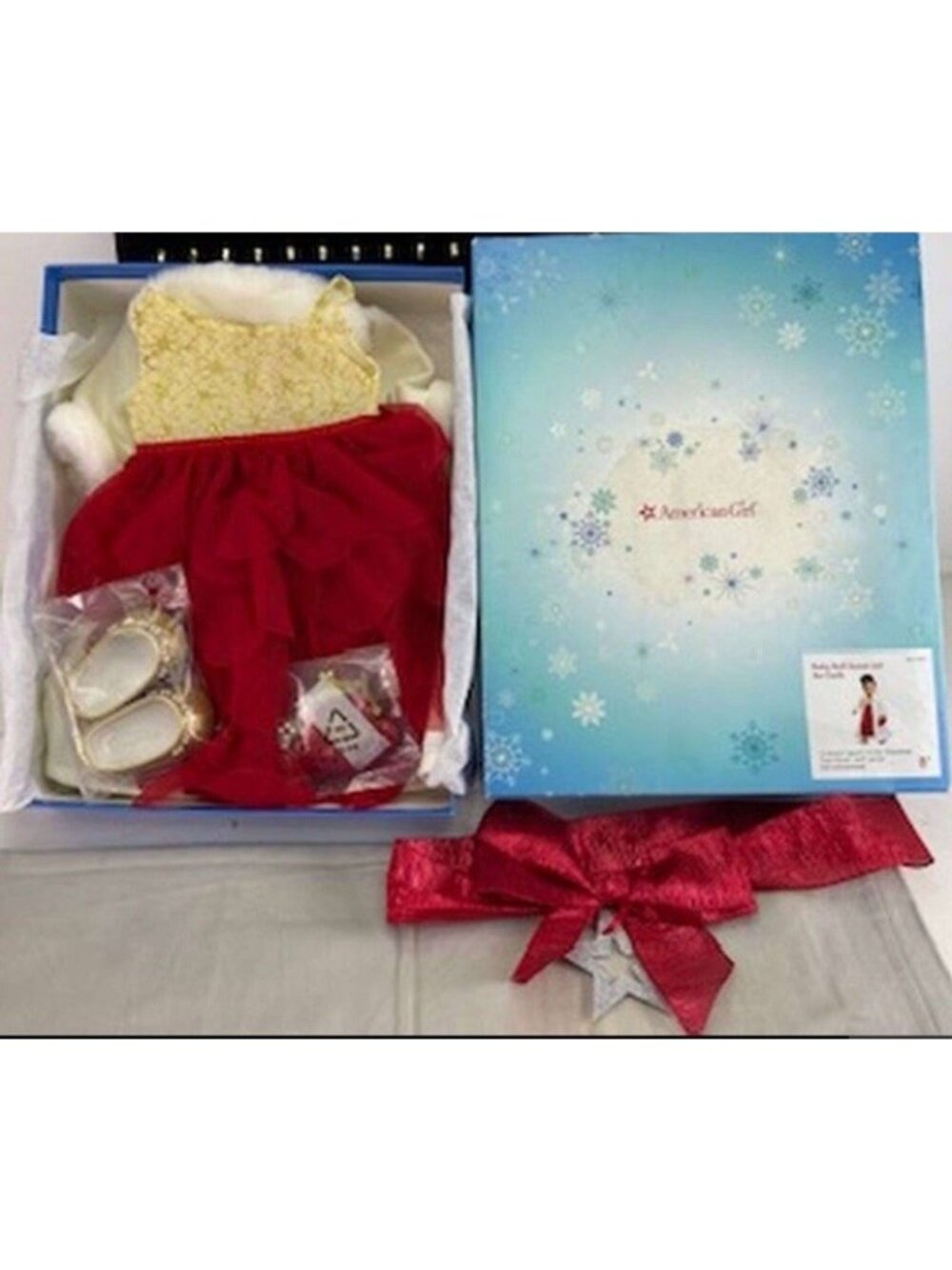 American Girl Doll Christmas Holiday Ruby Ball Gown Dress Coat Purse Shoes
